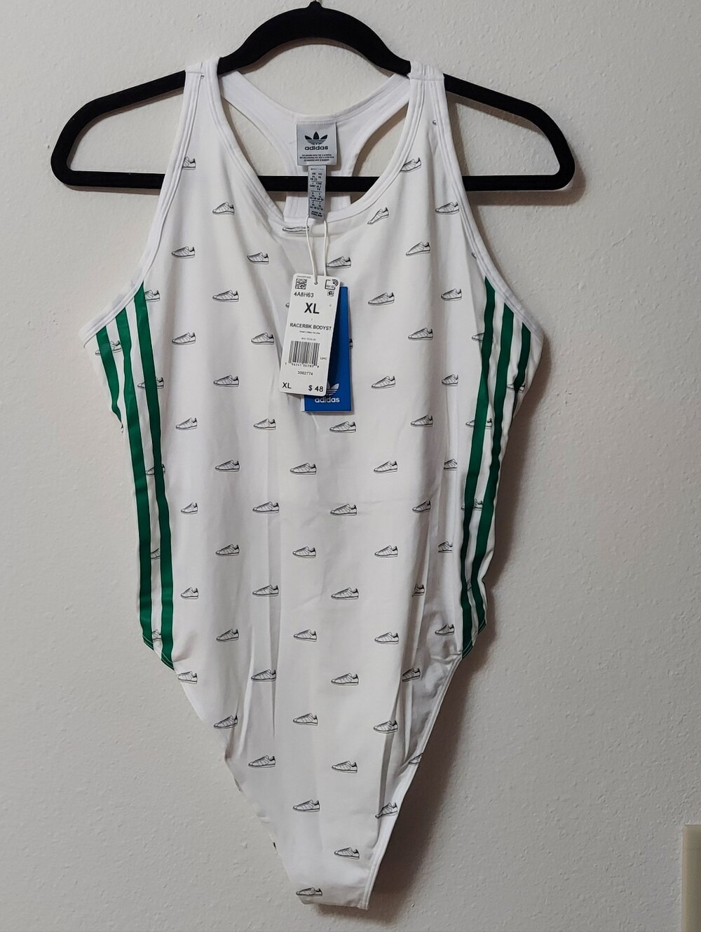 NWT Adidas Woman's Smart Cotton Racerback Bodysuit Size XL